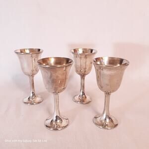 FB Rogers Italy Four Mini Goblets Silver Plated